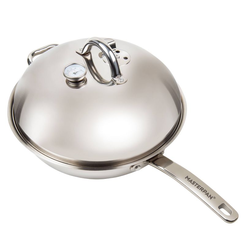 MasterPan 13" Stainless Steel Stovetop Multi-Use 4-1 Smoker Wok