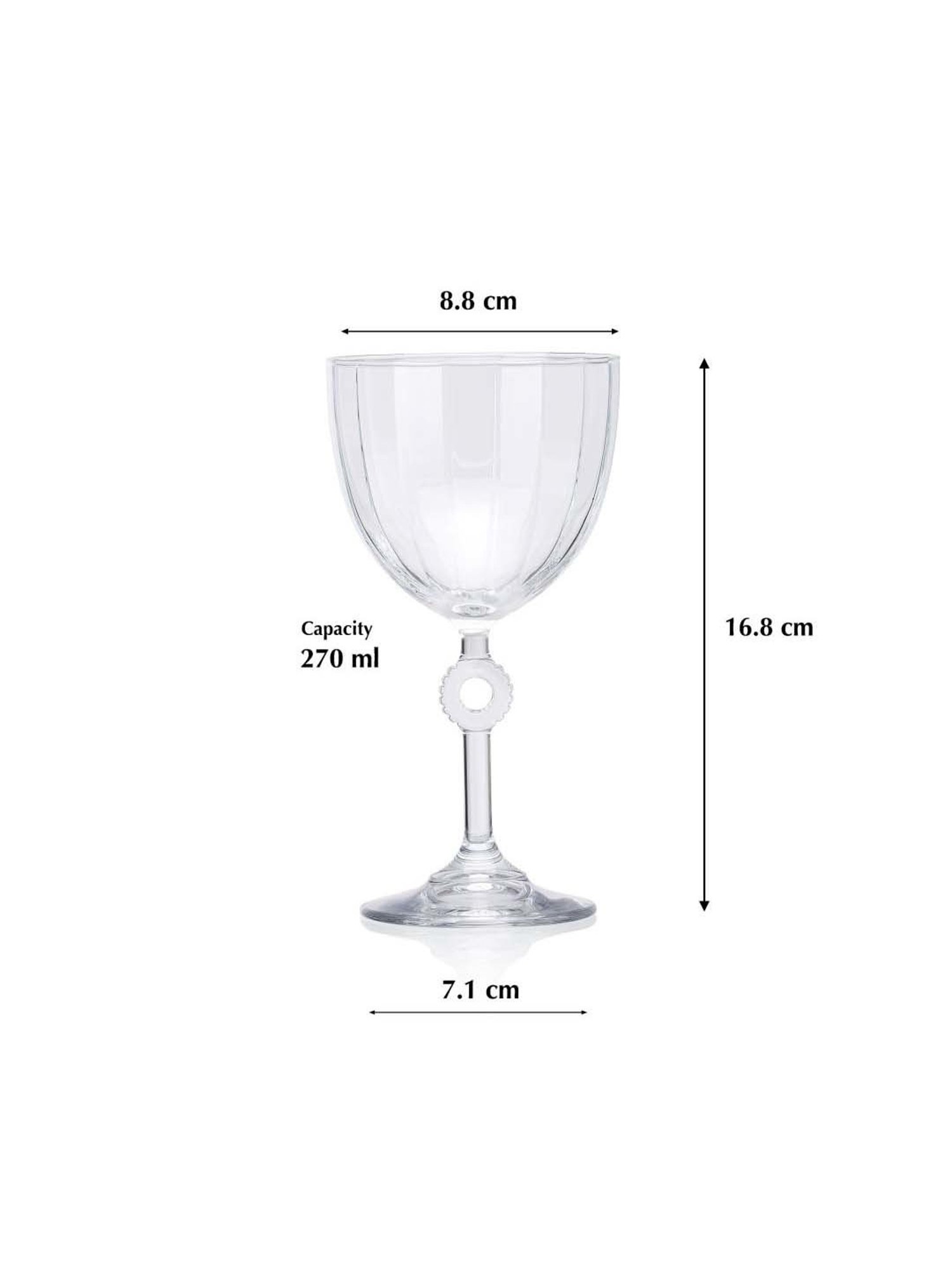 Pasabahce Transparent Amore Red Wine Stem Glasses (0.27 L) - Set of 2