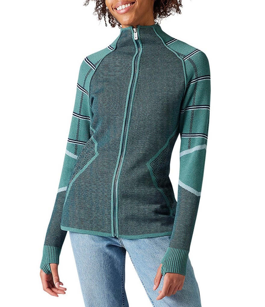 SmartWool Dacono Ski Full Zip Mock Neck Long Sleeve Sweater