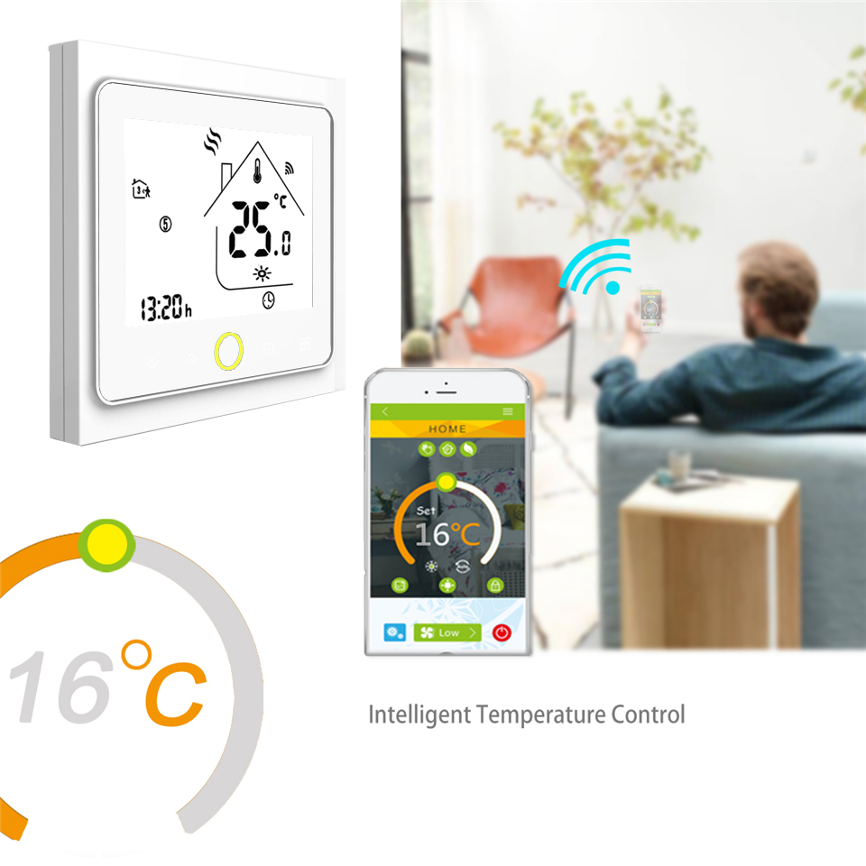 WiFi Smart Thermostat Temperature Controller for Water/Electric floor Heating Water/Gas Boiler Works with Alexa and Google Assist