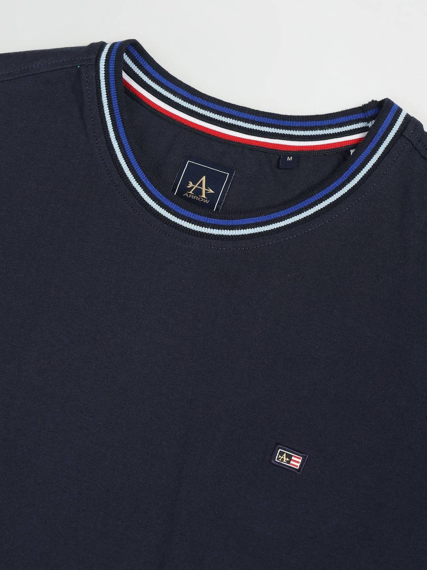 Arrow Sport Navy Cotton Regular Fit T-Shirt