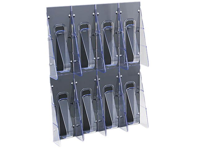 Multi-Pocket Wall-Mount Literature Systems, 18-1/4w x 2-7/8d x 23-1/2h, Clear/BL