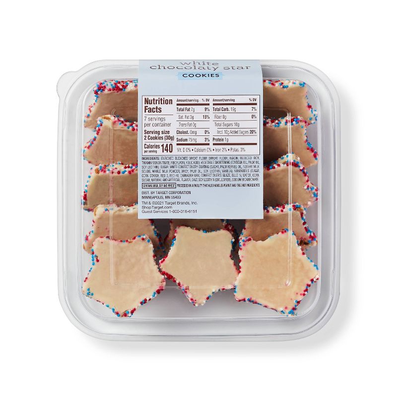 White Chocolaty Star Cookies - 7oz - Favorite Day™