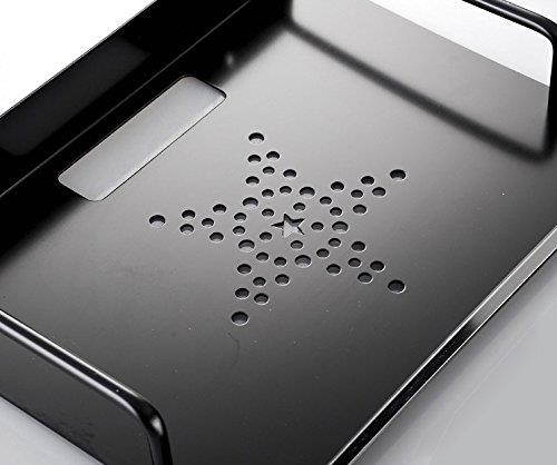 Black Menba Alumimum Alloy Wall Mount Shelf Bracket For TV Accessories WiFi Router TV Box Set Top Box (Black, 26 x 21 cm)