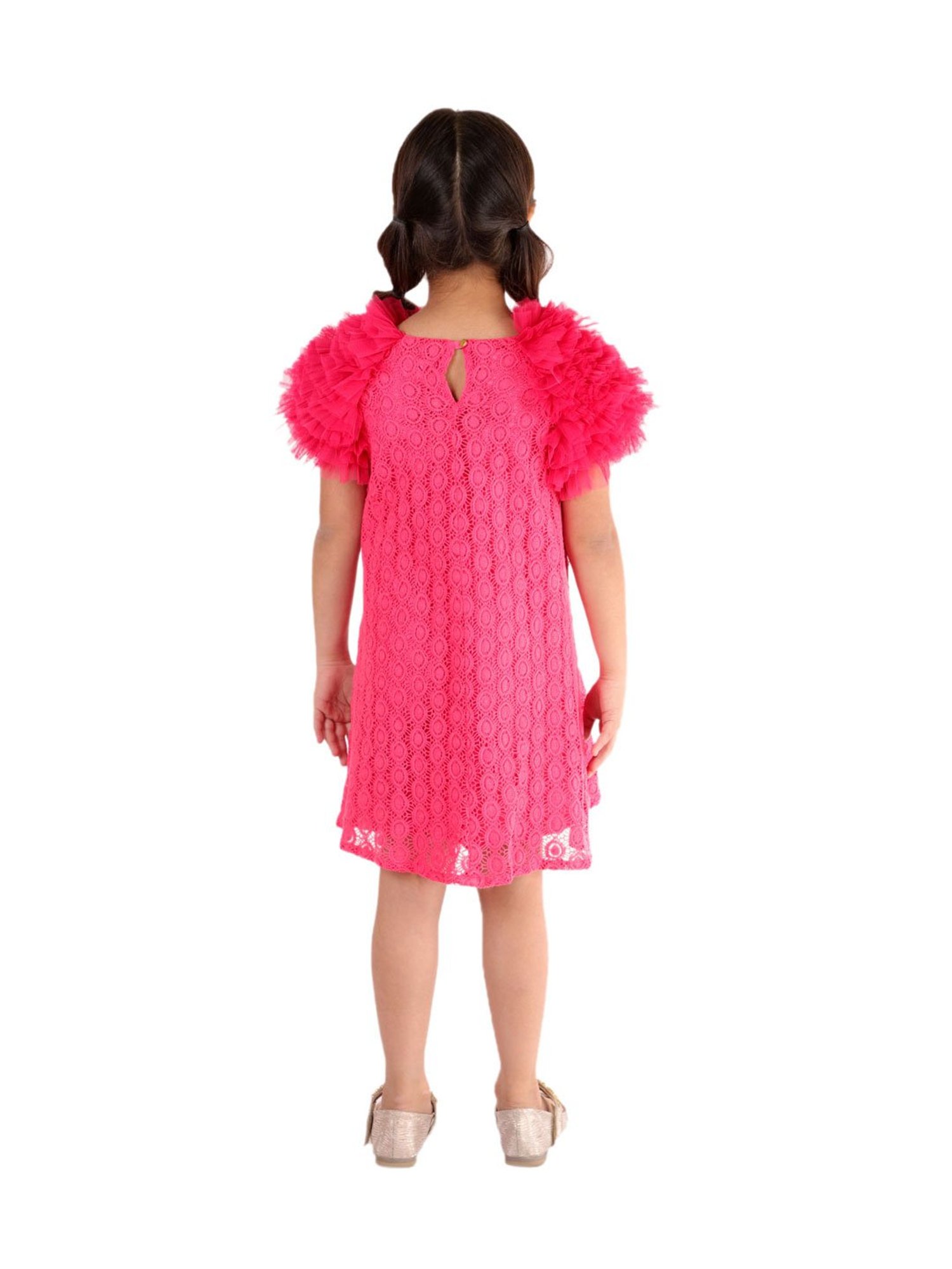 KidsDew Kids Pink Embroidered Dress