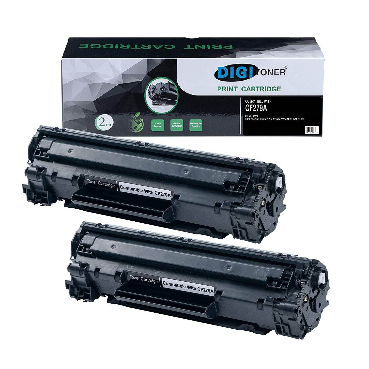 DIGITONER High Yield Toner Cartridge Compatible with HP CF279A Laserjet Pro M12a/19PPM/M12w/19PPM/MFP M26a/18PPM/MFP M26nw/18PPM [2 Pack]