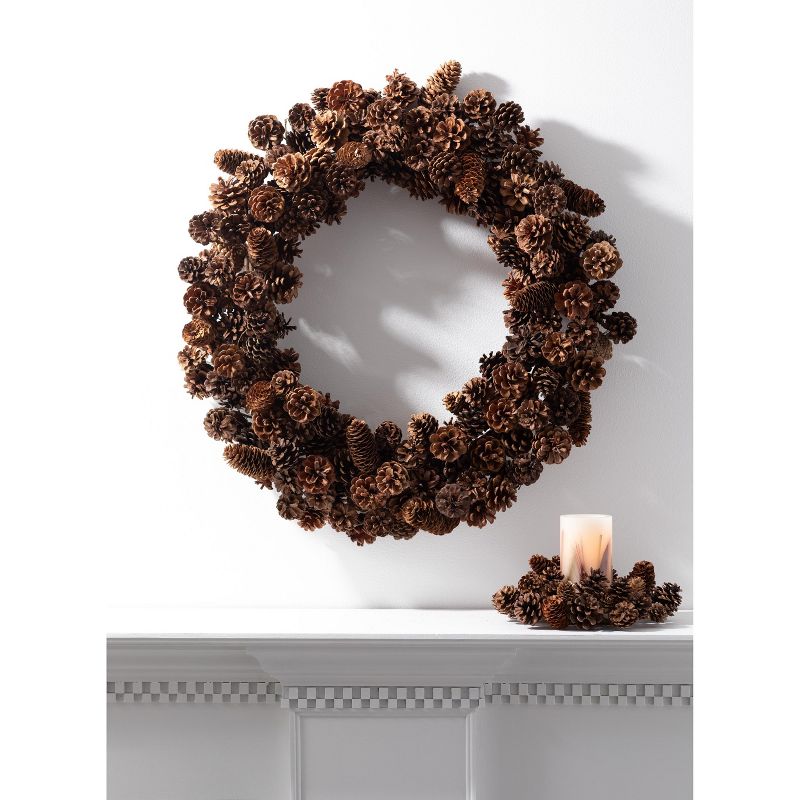 Sullivans Pinecone Mini Wreath 9"H Brown