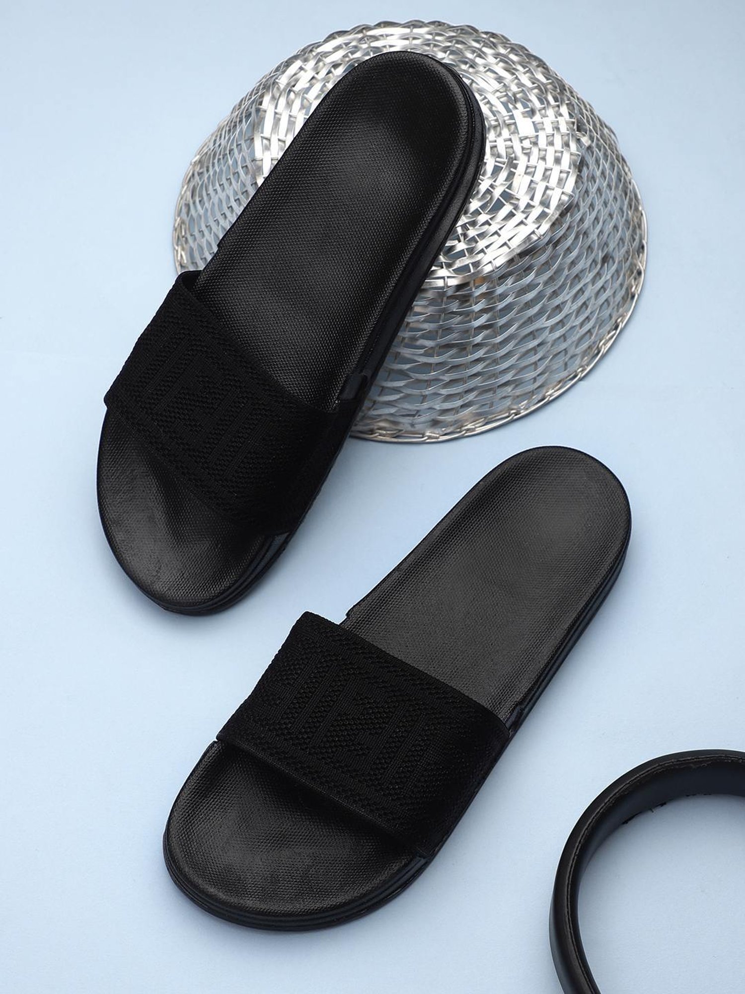 Pampy Angel Men's Black Casual Slides