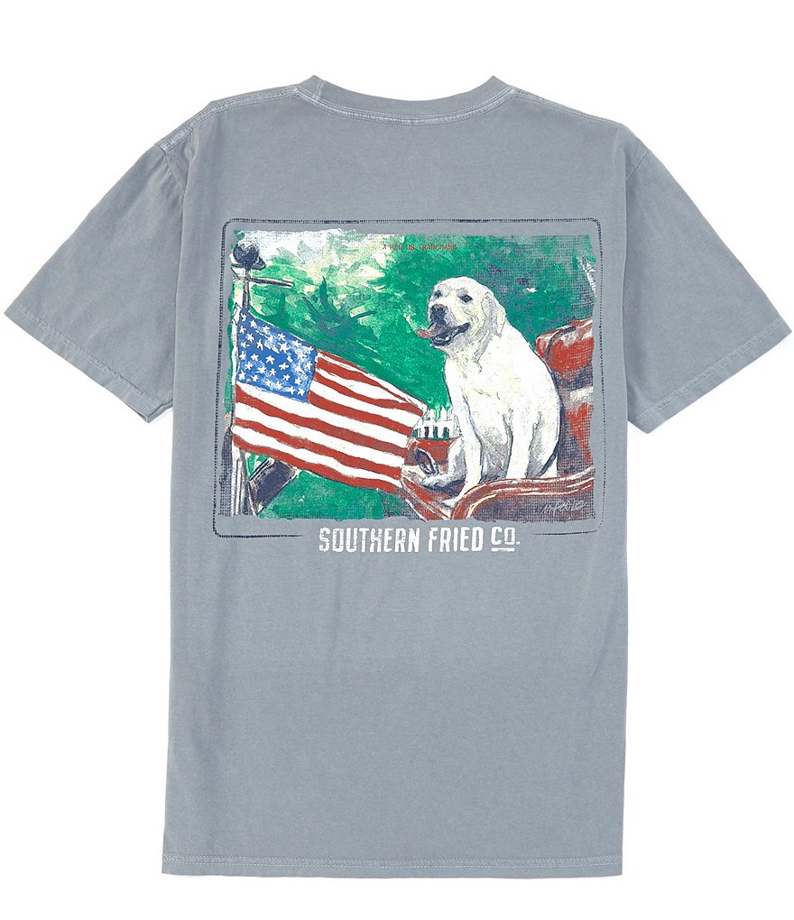 Southern Fried Cotton Men's Waggin Flag Short-Sleeve Pocket Graphic Tee
