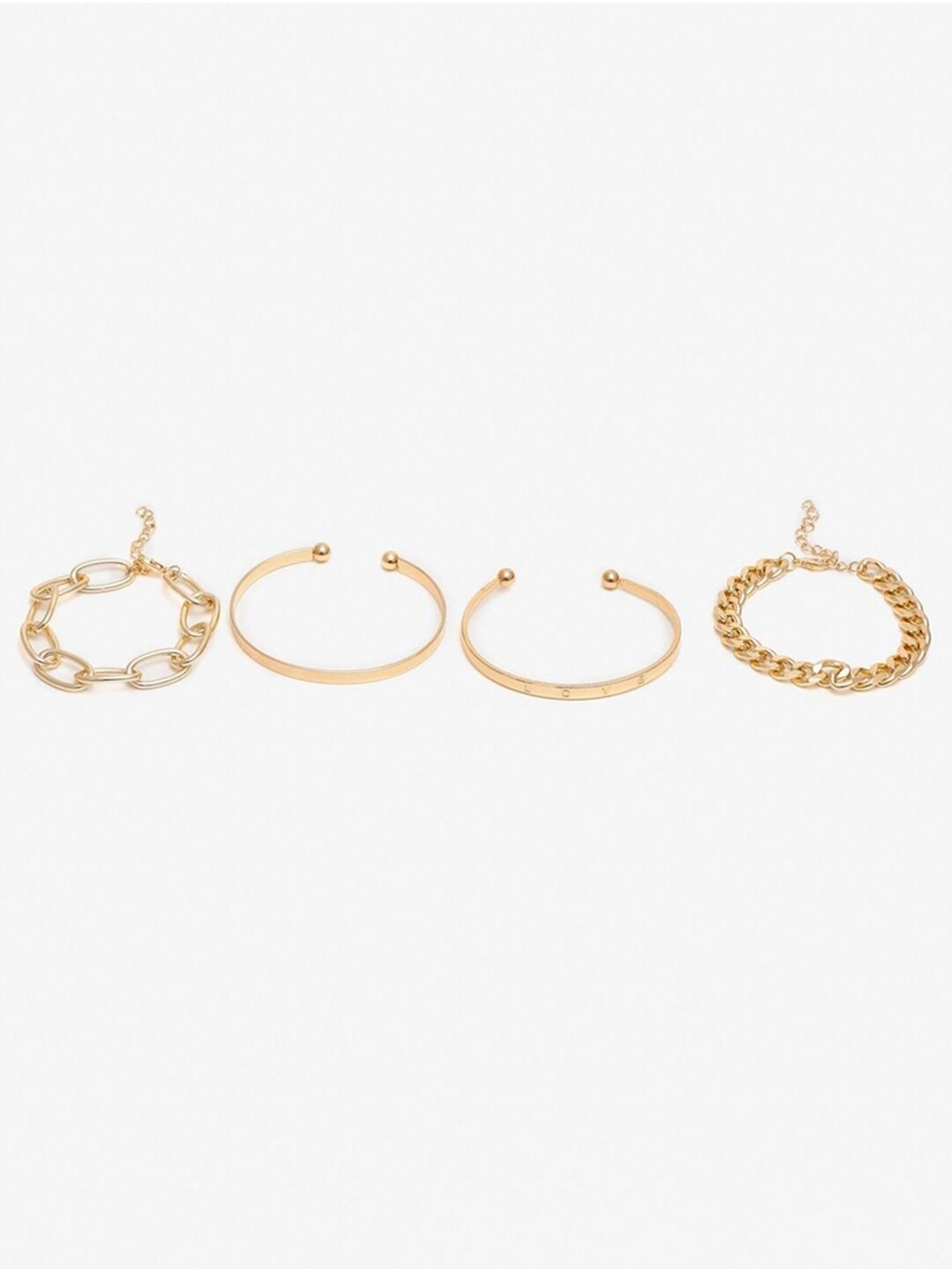 YouBella Women Gold-Plated Flexible fit Bracelet - Set of 4