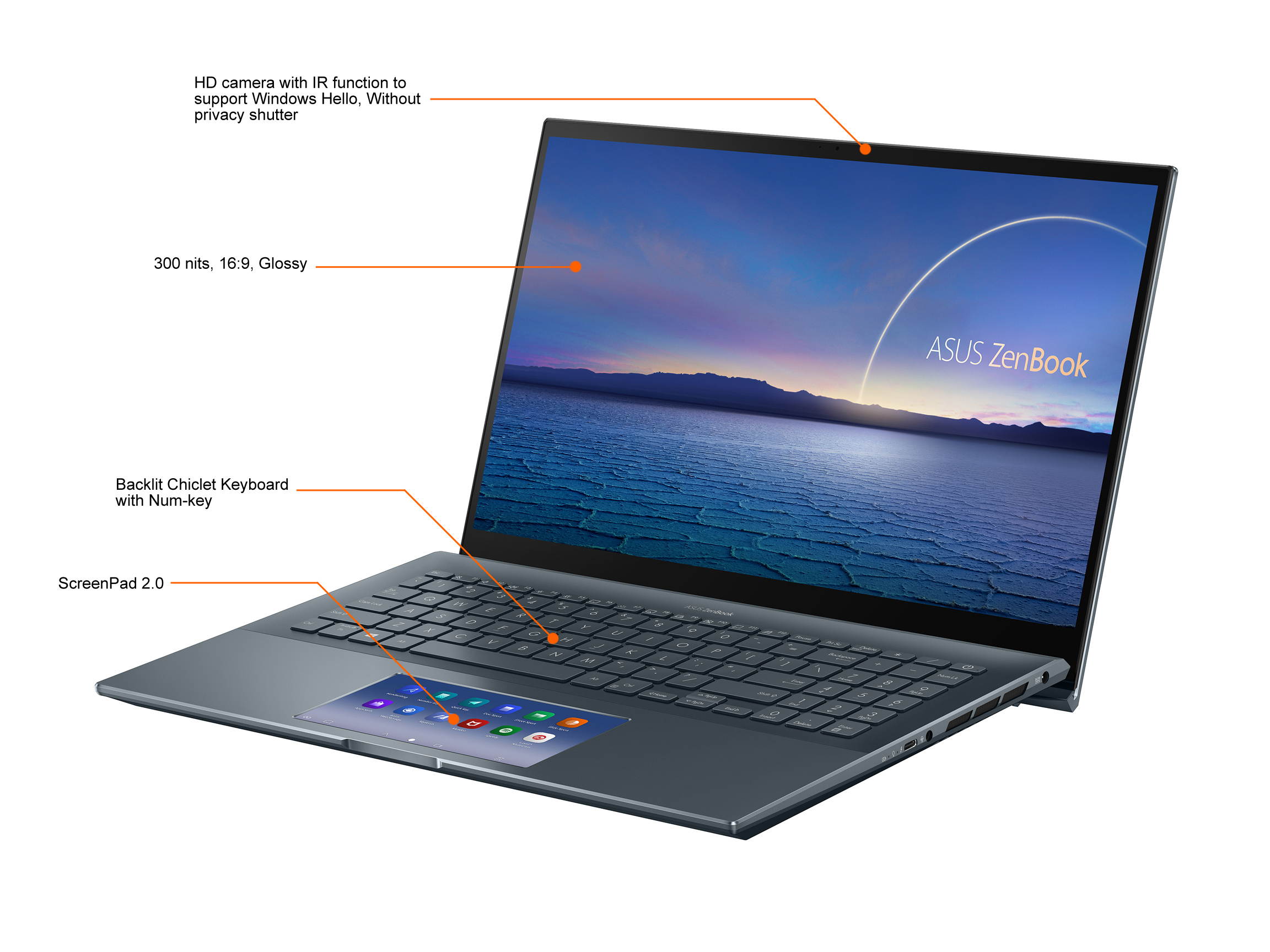 ASUS ZenBook Pro 15 OLED Ultra-Slim Laptop 15.6" 4K UHD OLED NanoEdge Bezel Touch Display, Intel Core i7-10750H, GeForce GTX 1650 Ti, 16GB RAM, 1TB PCIe SSD, Windows 10 Pro, Pine Grey, UX535LI-IH77T