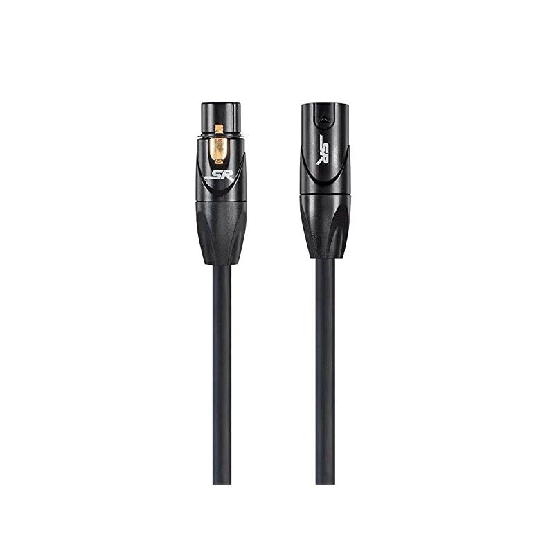 XLR Male to XLR Female Cable Microphone Interconnect 3 Feet | Gold Plated 16AWG Stage Right Series