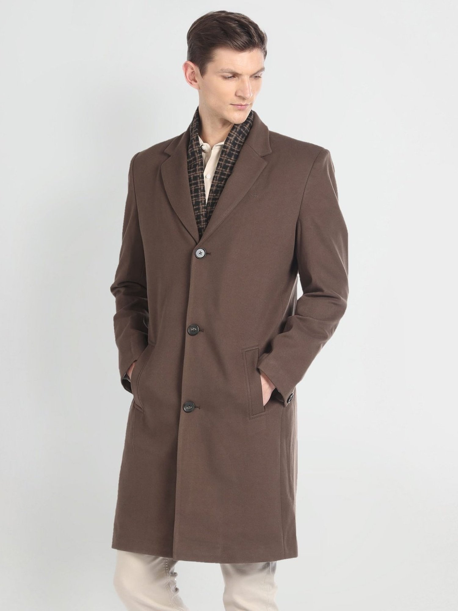 Arrow Sport Brown Regular Fit Overcoat