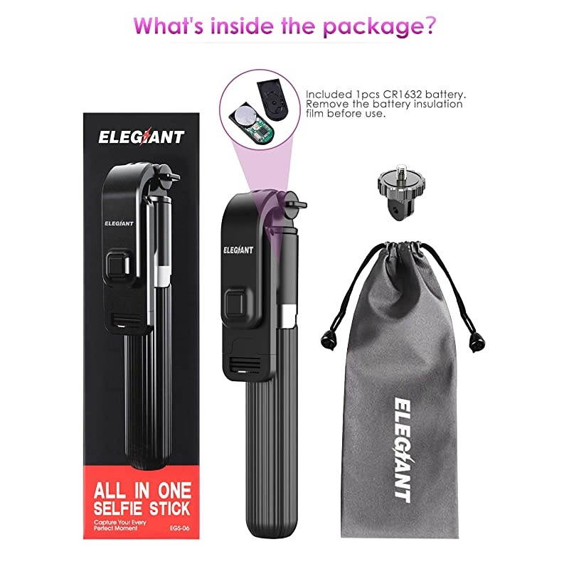Selfie Stick Tripod,  Lightweight Aluminum All in One Extendable Selfie Stick Bluetooth with Remote Compatible with iPhone 12/12 Pro/11/XS Max/XS/XR/8P, Galaxy S20/S10/S9, Gopro, Small Camera
