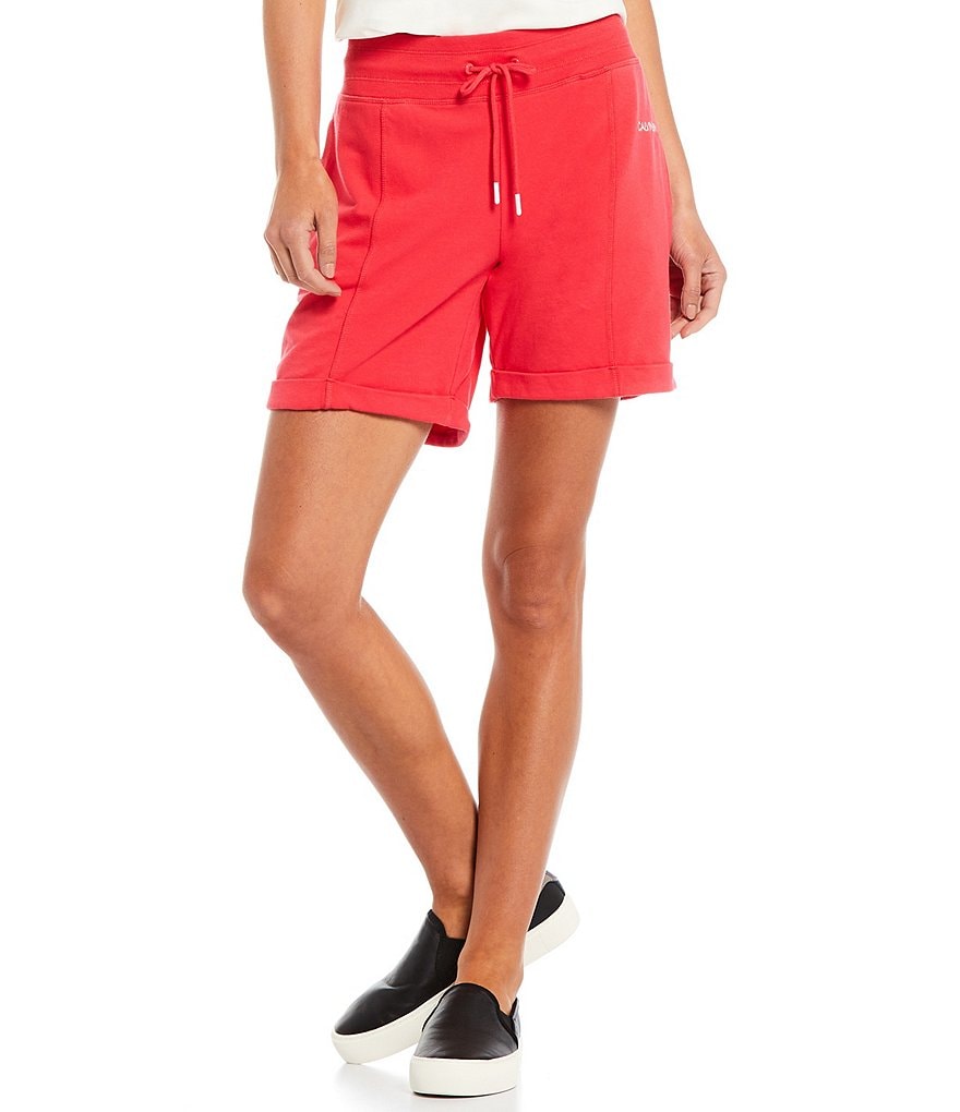 Marc New York Paperbag Waist Sueded Jersey Drawstring Shorts