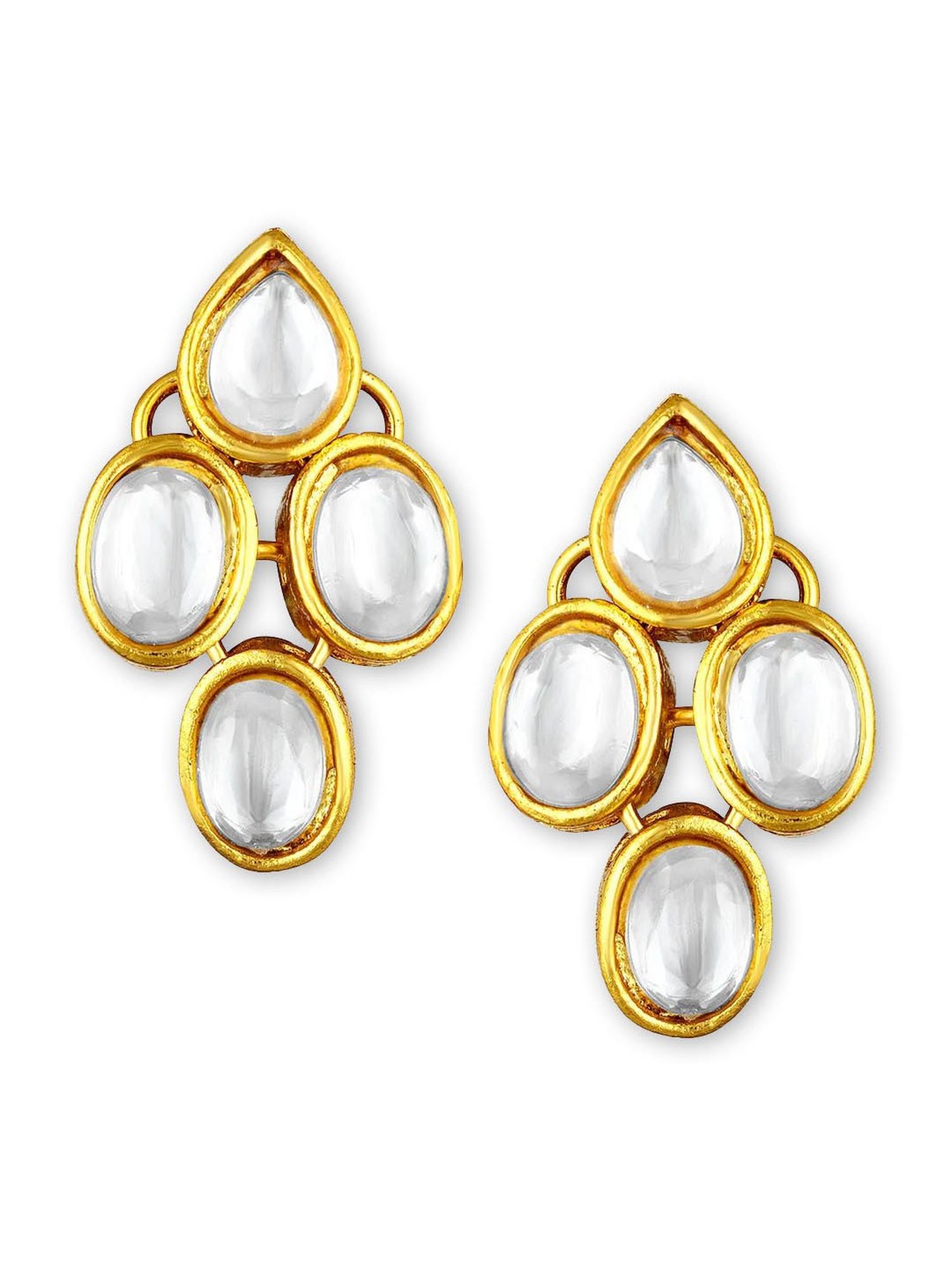 OOMPH Maroon Red Pearls & Kundan Ethnic Mala Long Necklace Set with Drop Earrings