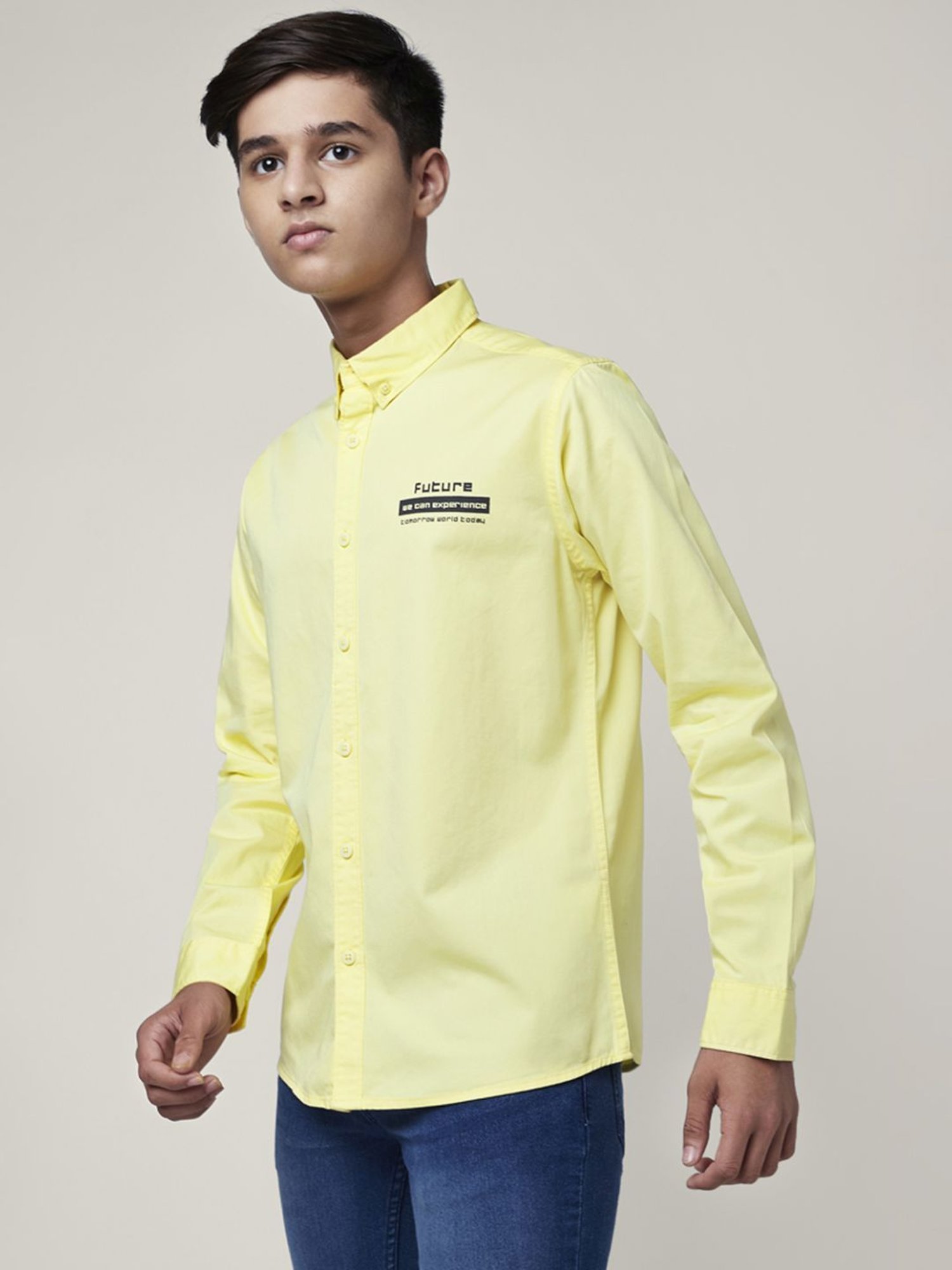 Coolsters by Pantaloons Kids Yellow Cotton Printed Full Sleeves Shirt