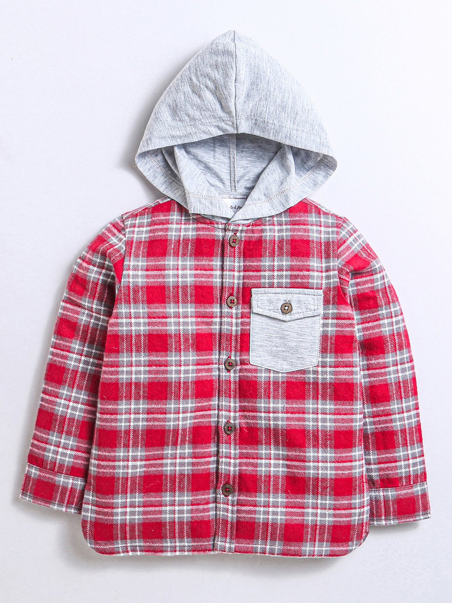 Nino Bambino Kids Red Checks Full Sleeves Sweatshirt