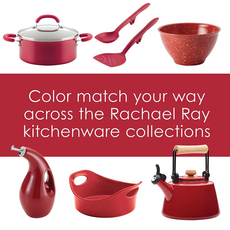 Rachael Ray Accessories Kitchen Pantryware Multi Purpose/Salad Serveware/Melamine Garbage Bowl, 10.2 x 10.2 x 7 inches, Red