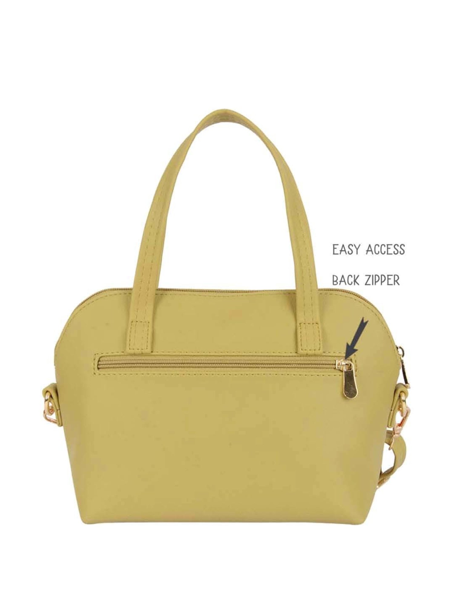 Baggit Green Solid Medium Bowler Bag