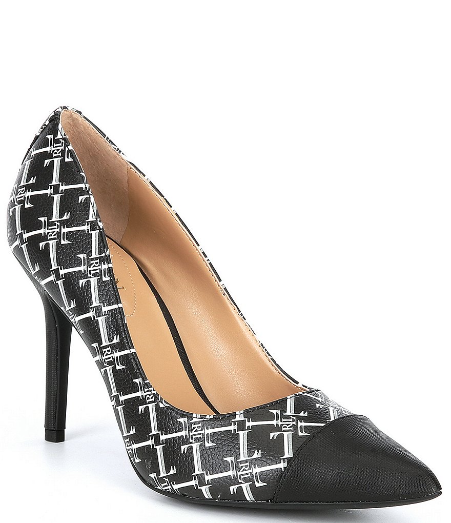 Lauren Ralph Lauren Lindella Logo Pointed Cap Toe Pumps