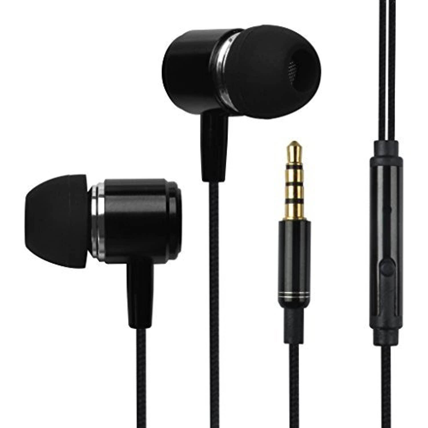 francois et mimi in-ear 3.5mm aux hi-fidelity headphones earbuds ch-09, black