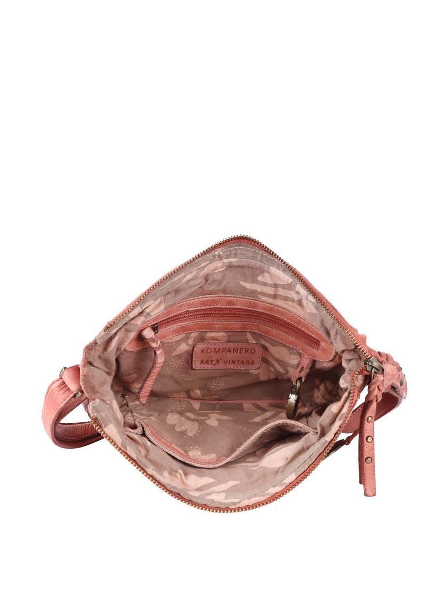 KOMPANERO Brown Textured Medium Sling Handbag