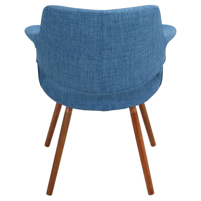 Vintage Flair Mid Century Modern Walnut Wood Legged Dining Chair Polyester/Blue - LumiSource