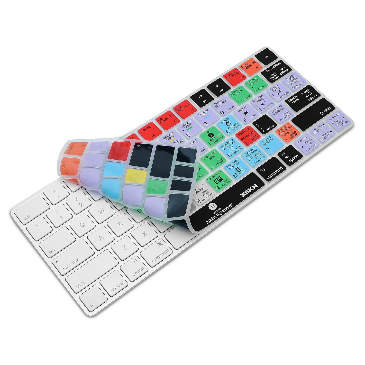 XSKN Magic Keyboard Lightroom Shortcut Keyboard Cover, XSKN Durable LR Hotkeys Silicone Keyboard Skin for Apple Magic Keyboard MLA22LL/A, US version