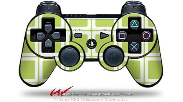 Sony PS3 Controller Decal Style Skin - Squared Sage Green (CONTROLLER SOLD SEPARATELY)