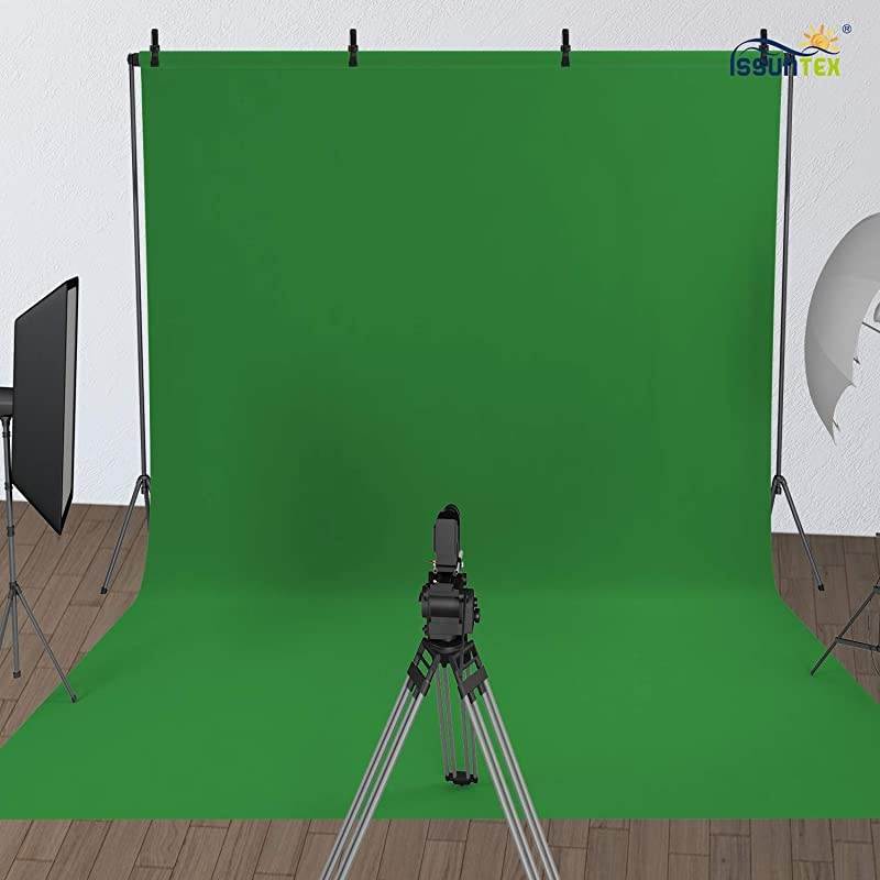 9X15 ft Background Muslin Backdrop, Photo Studio, Collapsible High Density Screen for Video Photography and Television-Green