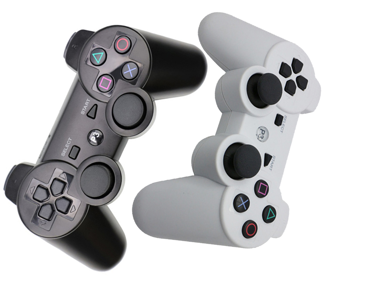 PS3 Controller Wireless Gamepad for PlayStation 3 Bluetooth Game Controller Remote Control Support PS3 with USB Cable (white + black)