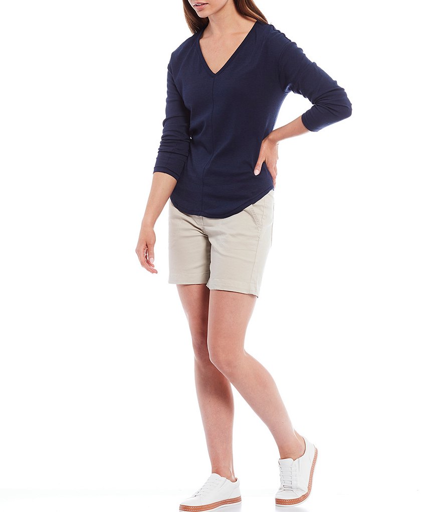 Allison Daley Petite Size True Navy Pull On Bermuda Shorts