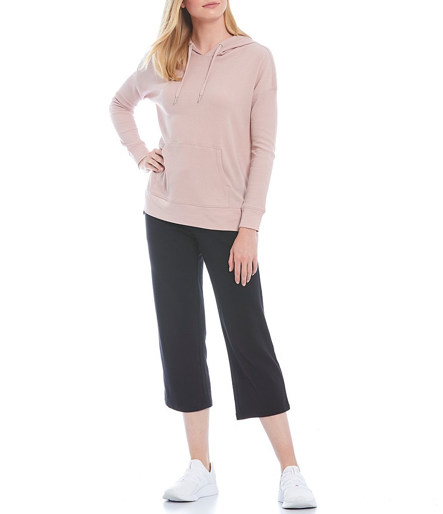 Calvin Klein Performance Long Sleeve Relax Fit Hi-Low Waffle Hoodie