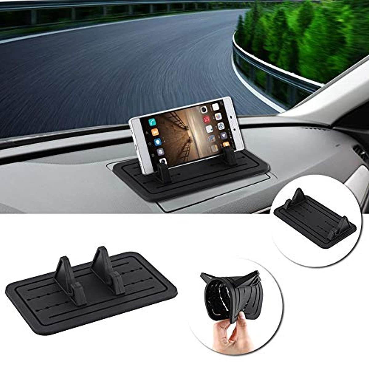 Car Phone Holder, Silicone Anti-Slip Phone Holder Dash Mount for Car Phone Support with Adjustable Silicone Phone Holder Car Organizer