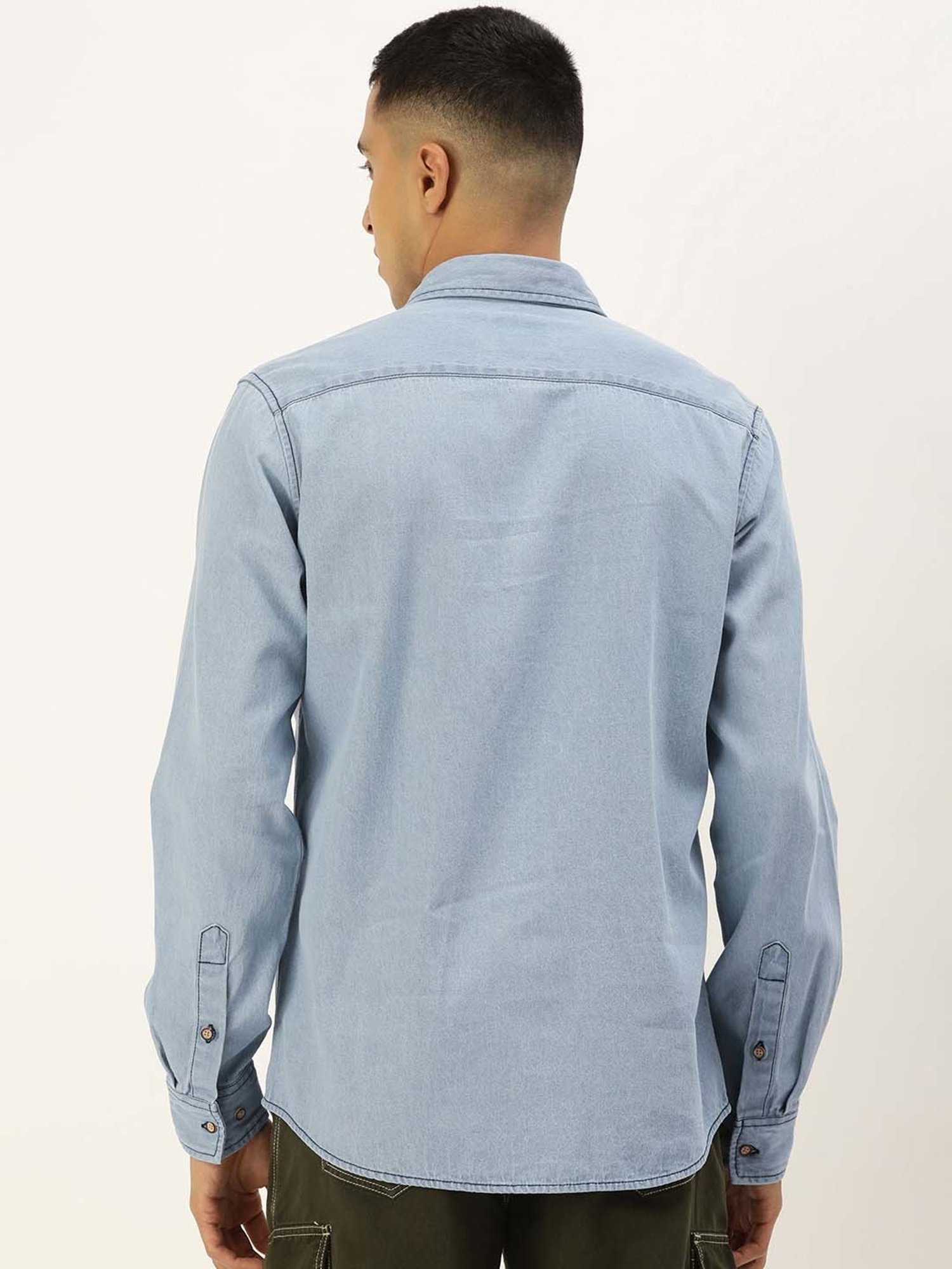 Bene Kleed Light Blue Regular Fit Denim Shirt