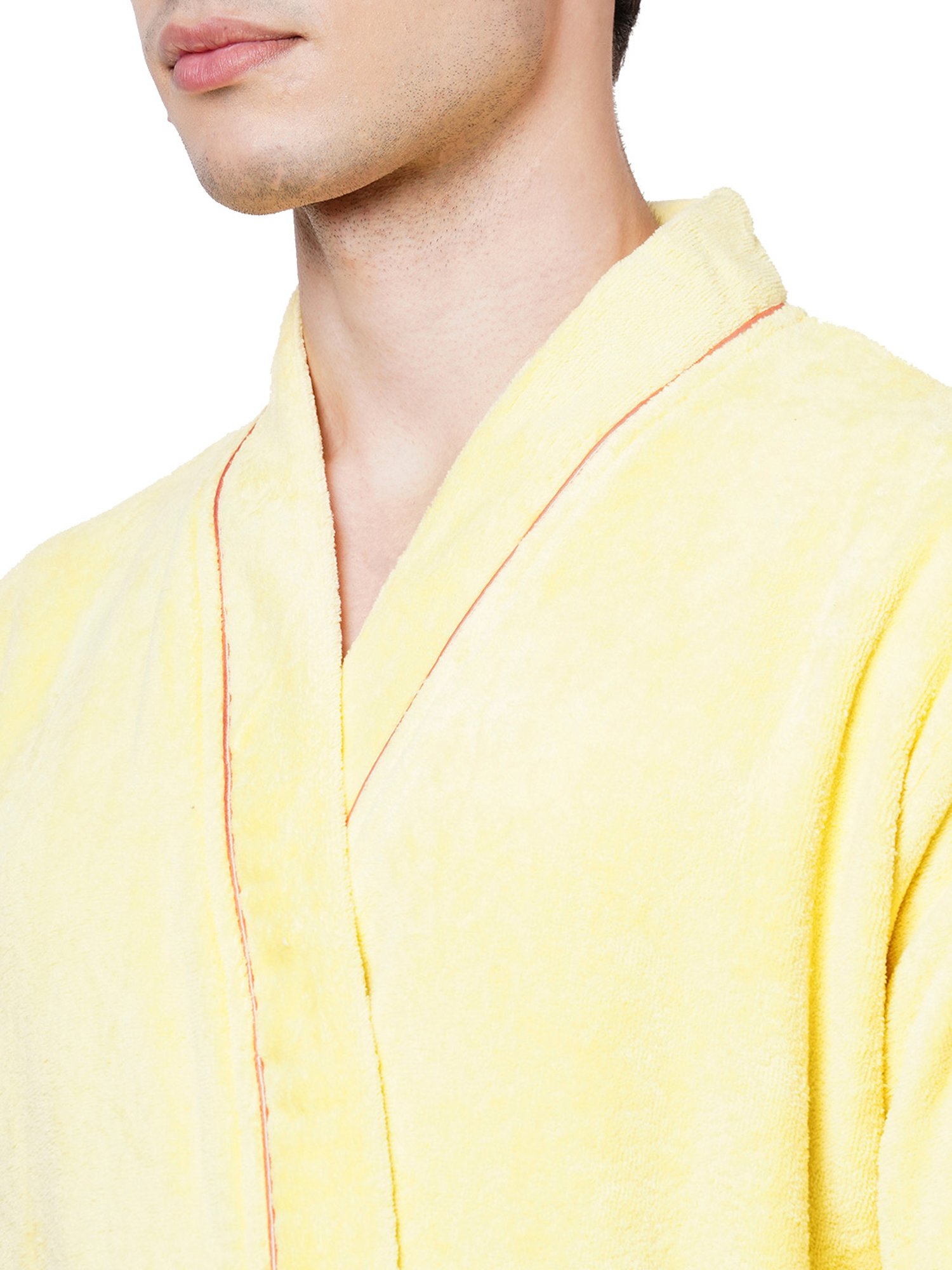 Spaces Exotica Yellow Cotton Ultra Soft Bath Robe - Large