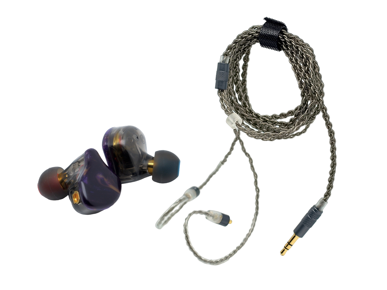 ApeSonic Rain-JET (In Ear Earbuds): Hybrid Balanced Armature & Dynamic Drivers, High Resolution, Synthetic Resin Shell, MMCX Connect - Cable Changeable, Hi-Fi & Premium Sound, Black Marble Color