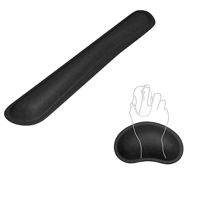 Wrist Rest Pads for Keyboard and Mouse with Memory Foam for Easy Typing and Wrist Pain Relief for Gaming/Office/PC/Mac/Laptop-Lightweight Anti-Skid Wrist Cushion