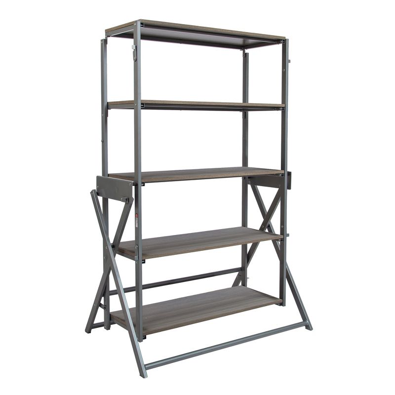 Furinno Turn-N-Tube 4 Tier Multipurpose Open Wood Display Shelf and Bookcase for Living Room, Dining Room, Bedroom, and Office Spaces, Espresso Black