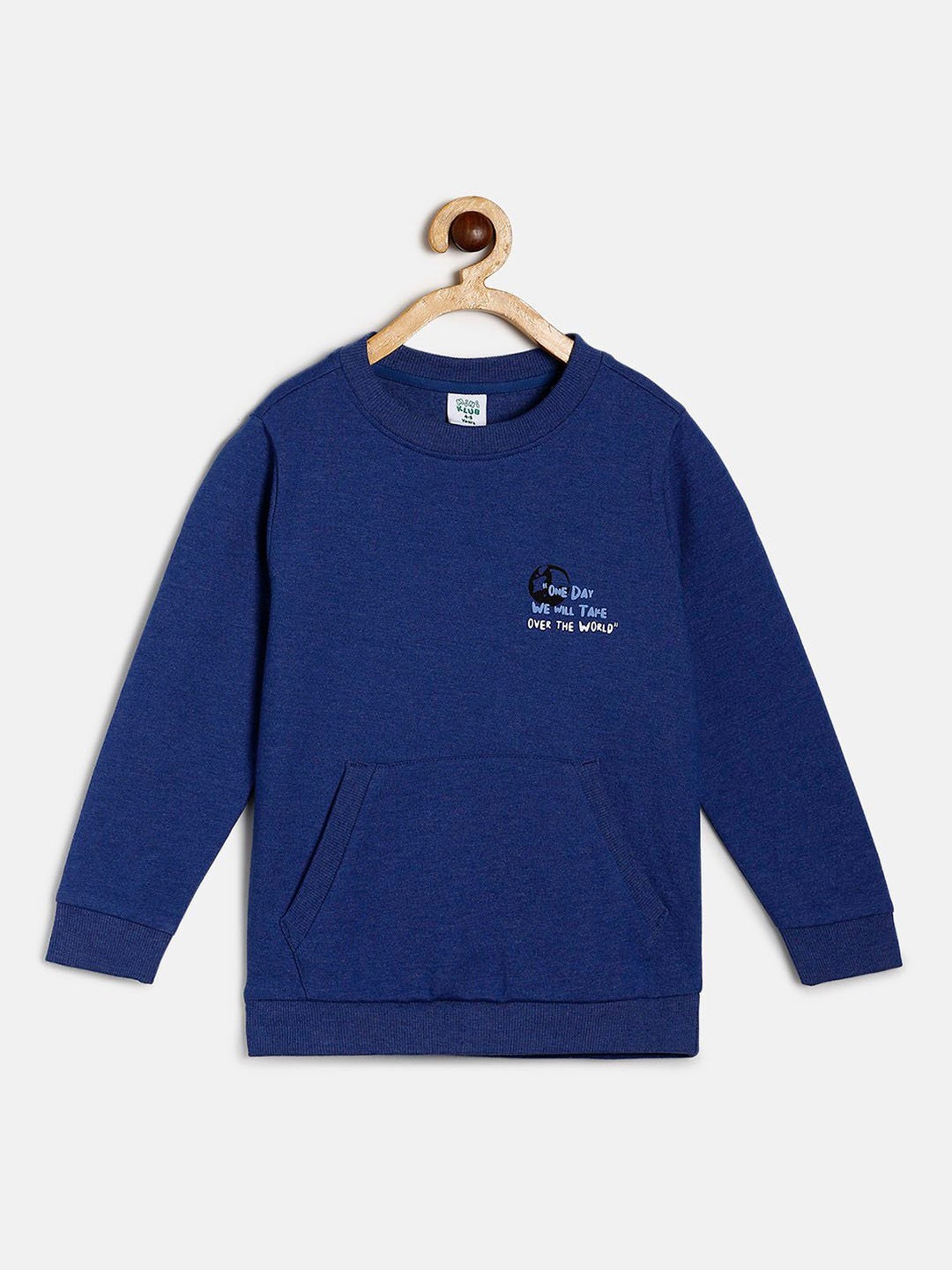 MINIKLUB Kids Blue Graphic Print Full Sleeves Sweatshirt