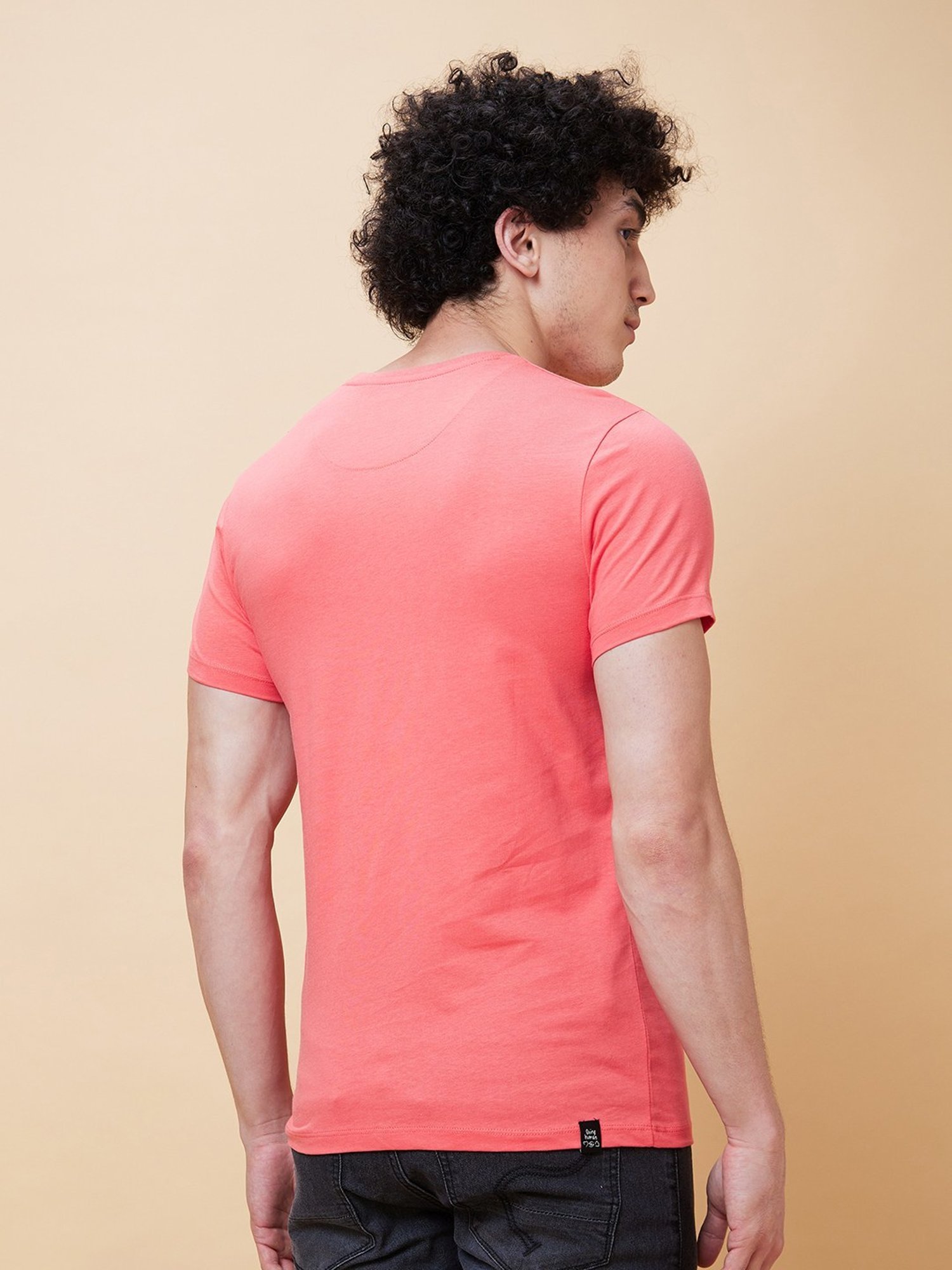 Being Human Pink Regular Fit Printed T-Shirt