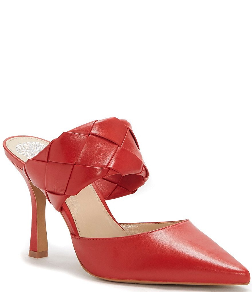 Vince Camuto Alandra Leather Woven Banded Mules