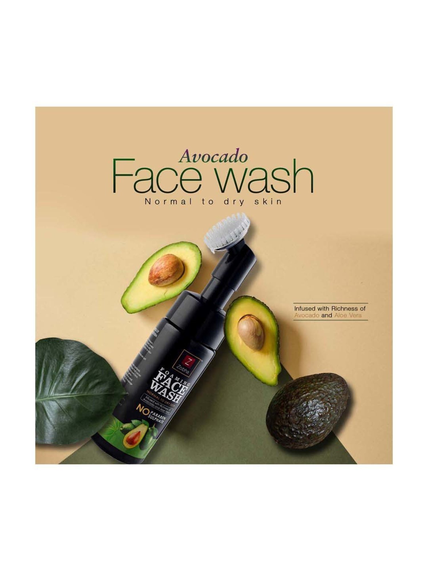 Zobha Avocado & Aloe Vera Foaming Face Wash - 150 ml