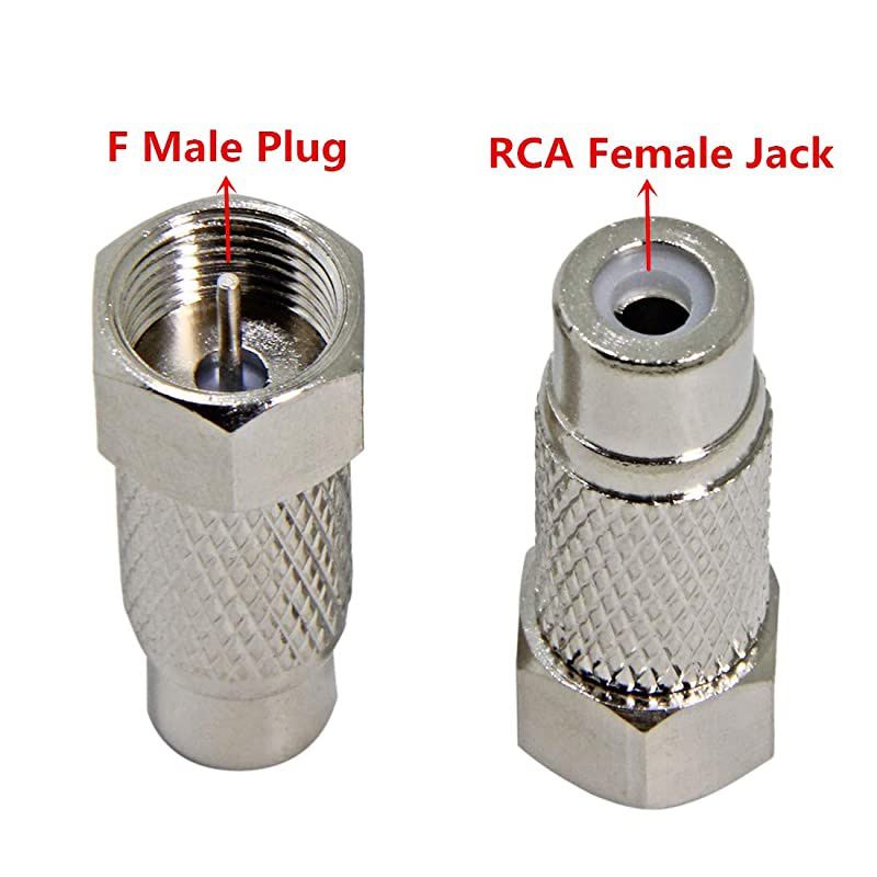 Atari 2600 Adapter, Coax to RCA, 50-Pack  F Male Plug to RCA Female Jack Connector Convertor for Atari 2600/7800, C64 Mini, Commodore, Sega, Colecovision Game System