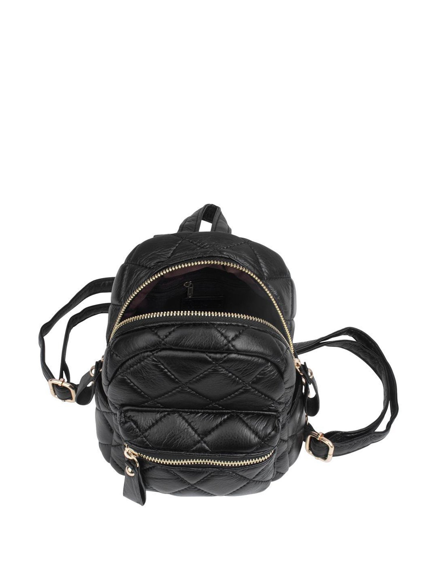 Angeline Black PU Small Backpack