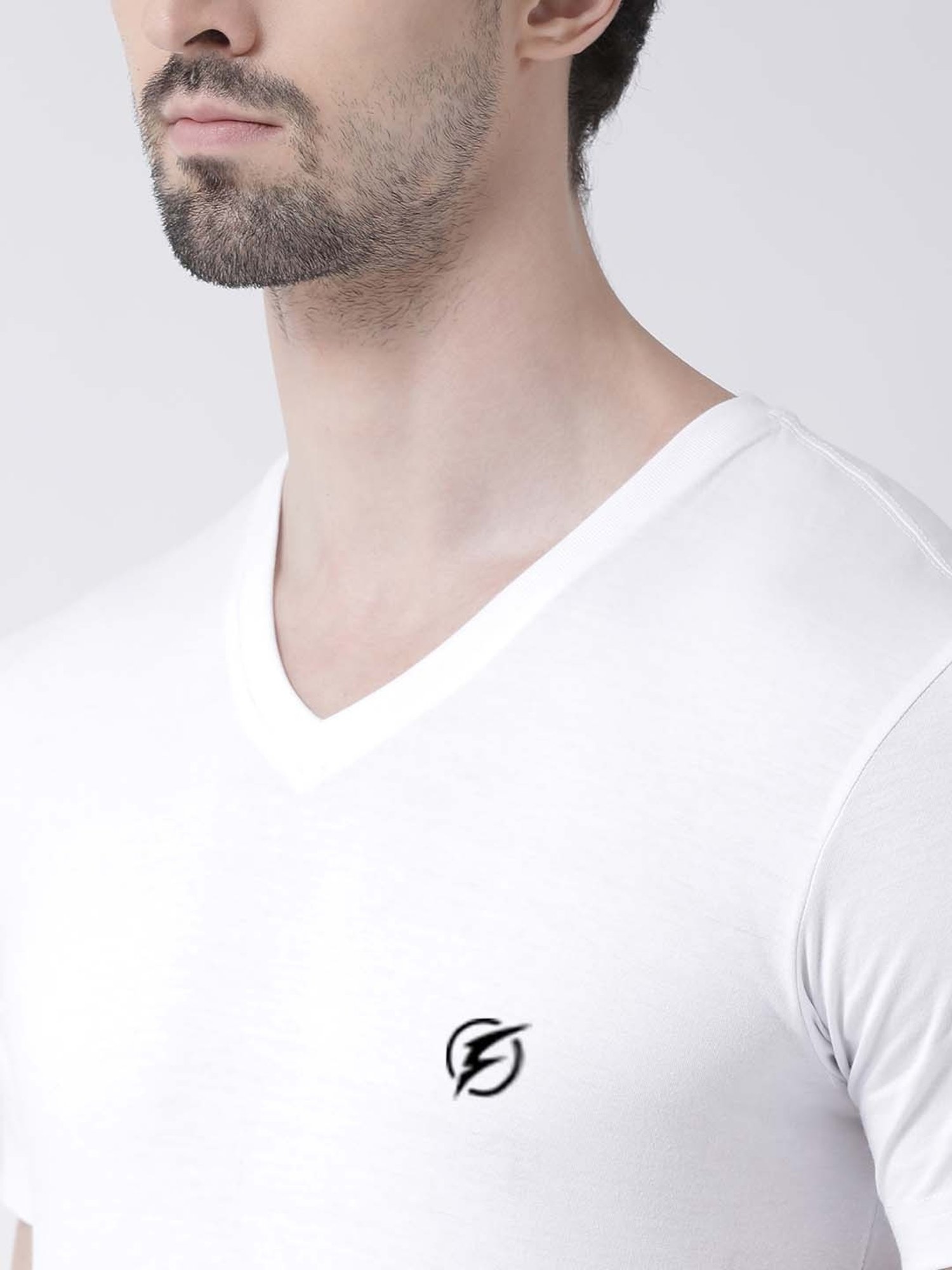 Friskers White & Yellow Cotton Slim Fit T-Shirt