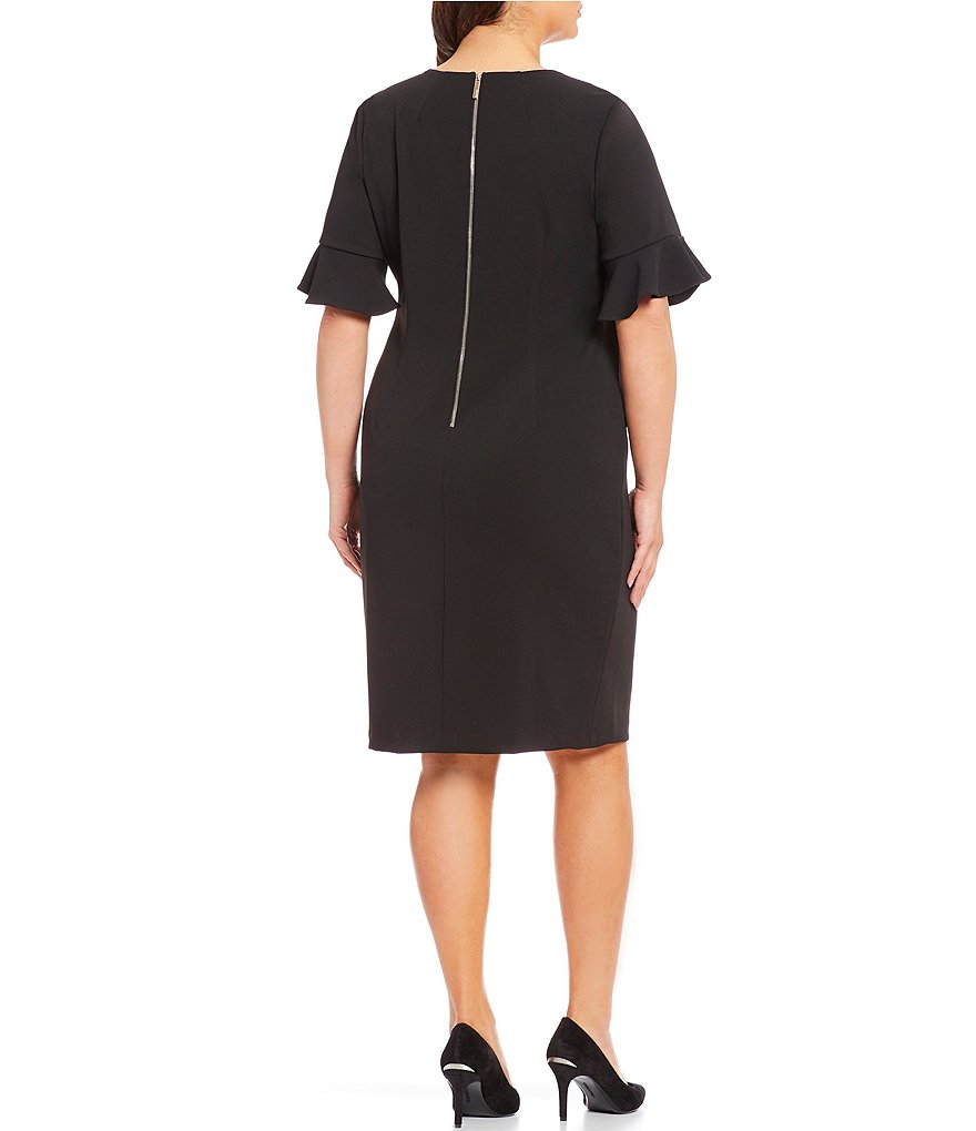 Kasper Plus Size Stretch Crepe Stand Combo Collar One Button Jacket