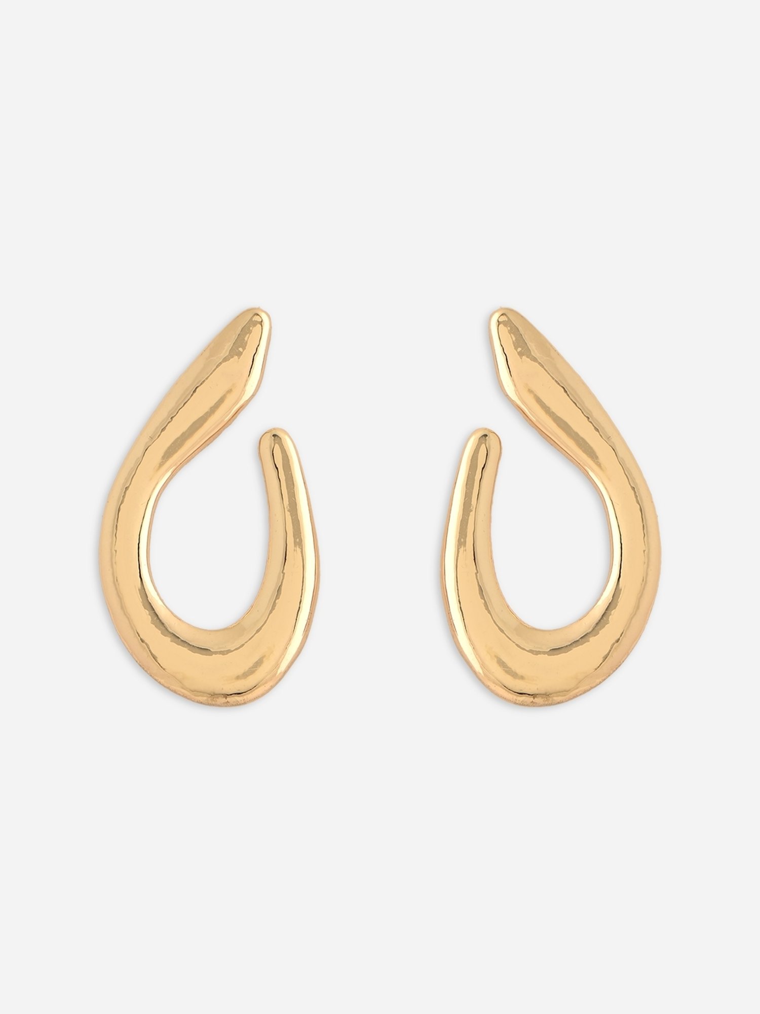 ToniQ Molten Gold Plated Hoop Earrings for Women