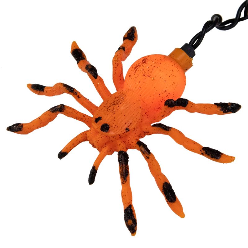 J. Hofert Co 35 Purple Mini Spider Icicle Halloween Lights - 6 ft Black Wire